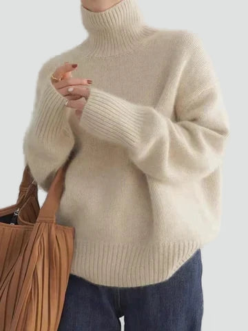 Women's Oversized Roll Neck Knitted Jumper
