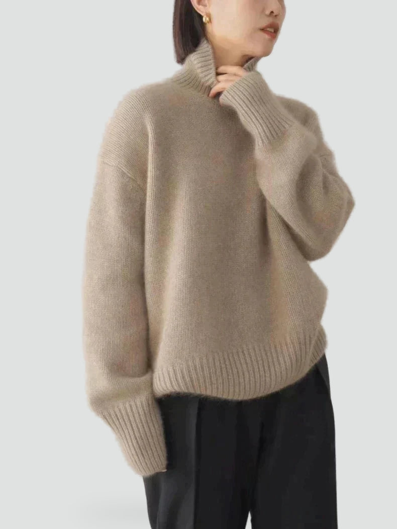 Women's Oversized Roll Neck Knitted Jumper