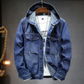 Men’s Hooded Denim Jacket with Utility Pockets