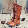 Women's Lace-Up Knee-High Combat Boots