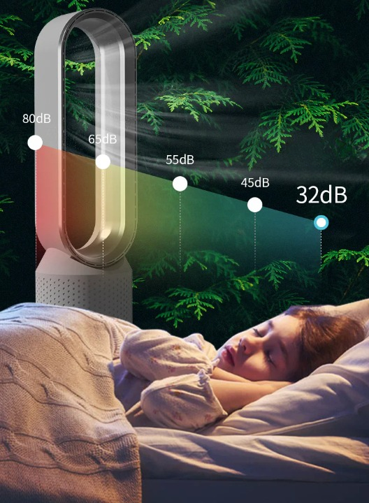 Tower Bladeless Air Purifier Fan with ABS Plastic Oscillation for Summer