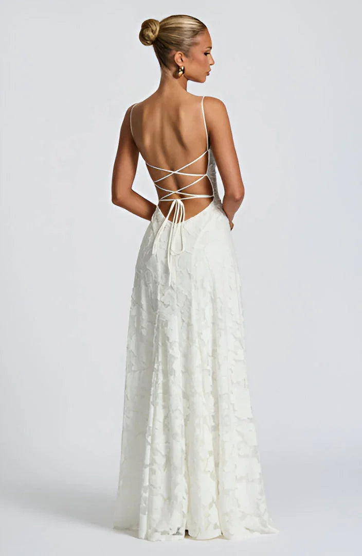 Women's Floral Lace Maxi Dress for Summer Occasions