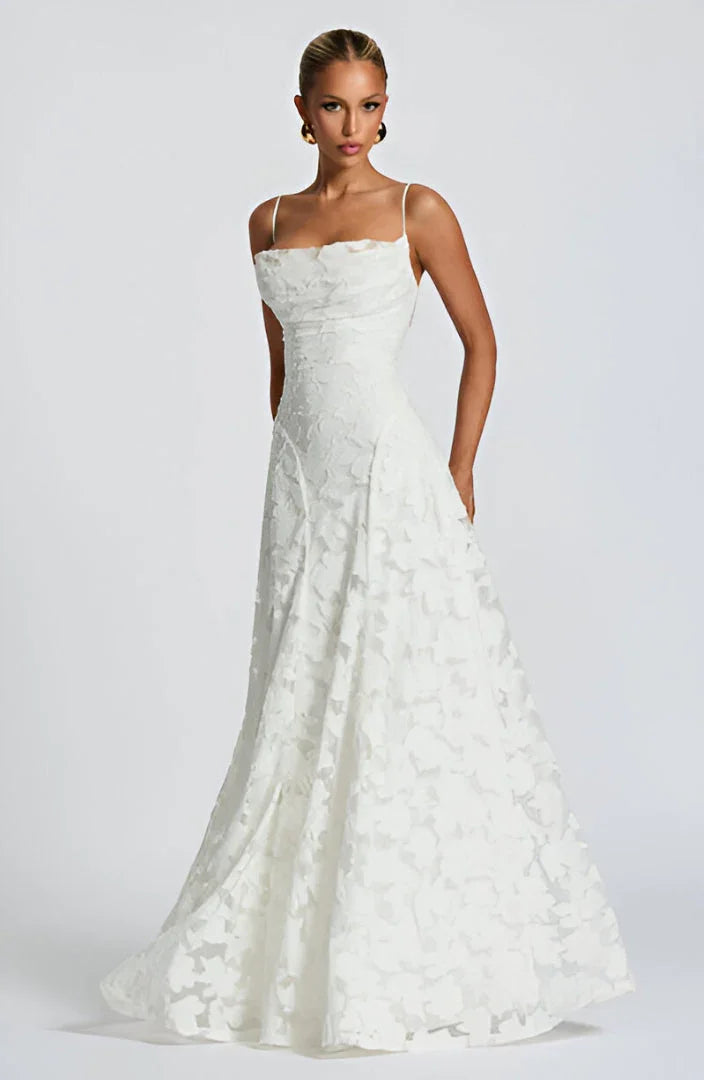 Women's Floral Lace Maxi Dress for Summer Occasions