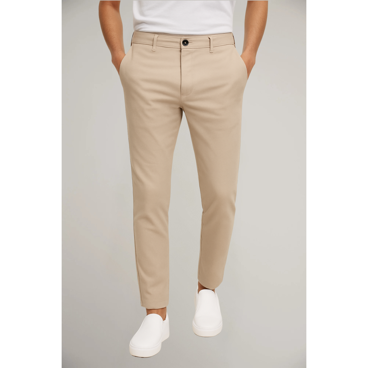 Pantalon chino stretch ajusté pour homme