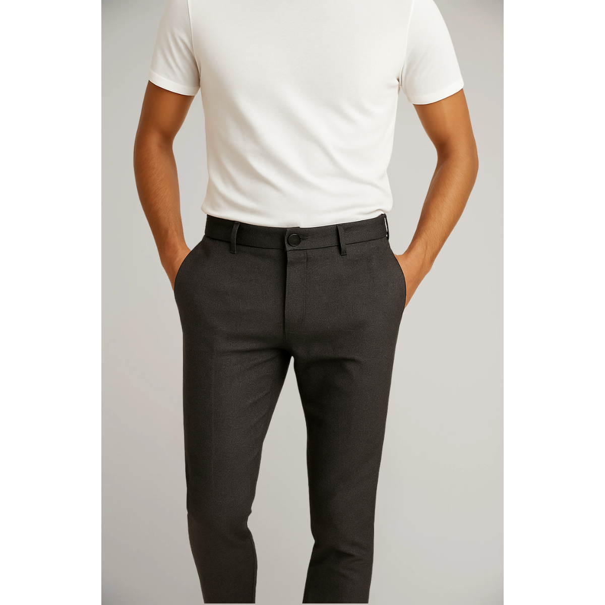 Pantalon chino stretch ajusté pour homme
