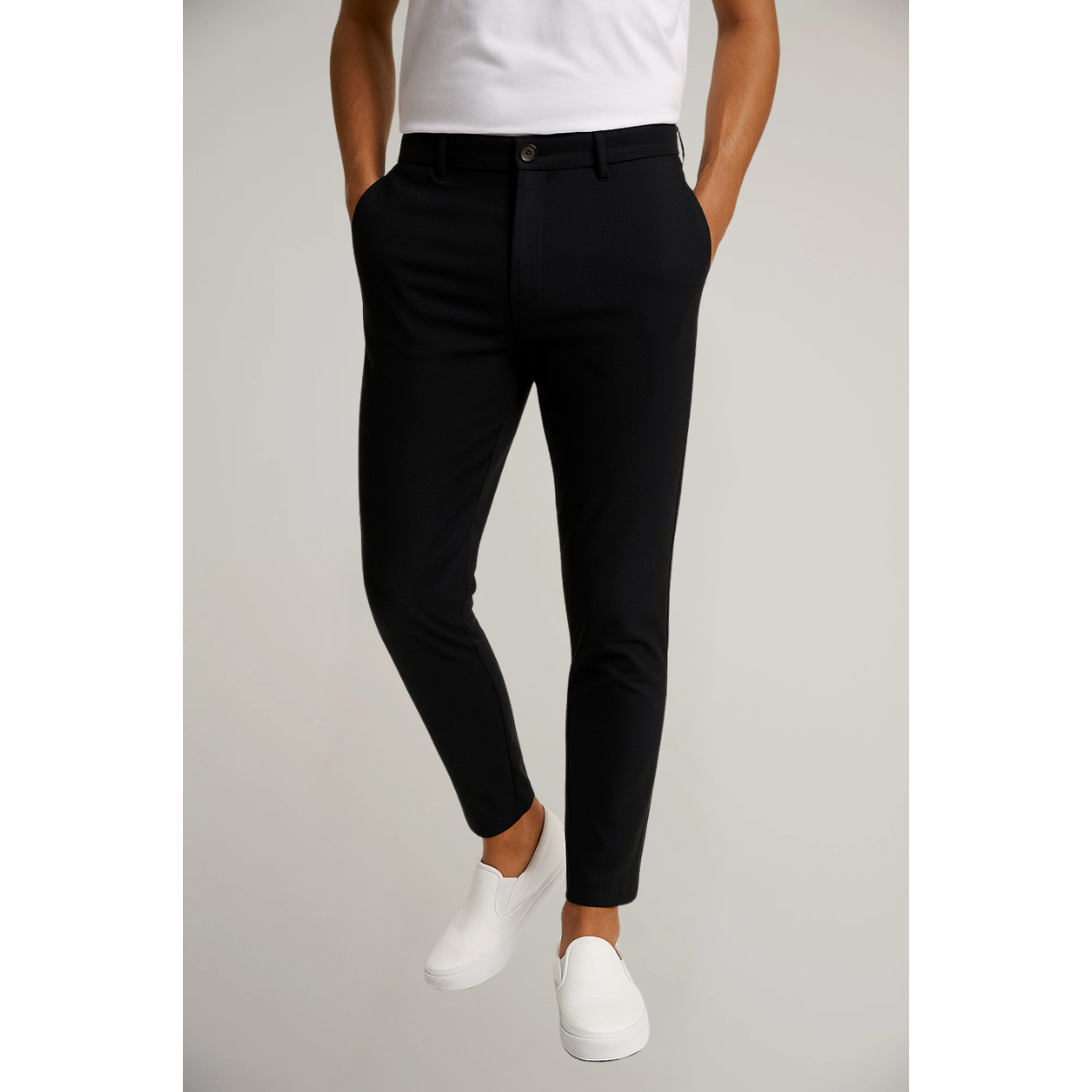 Pantalon chino stretch ajusté pour homme