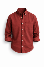 Cotton Linen Button-Down Shirt with Chest Pocket