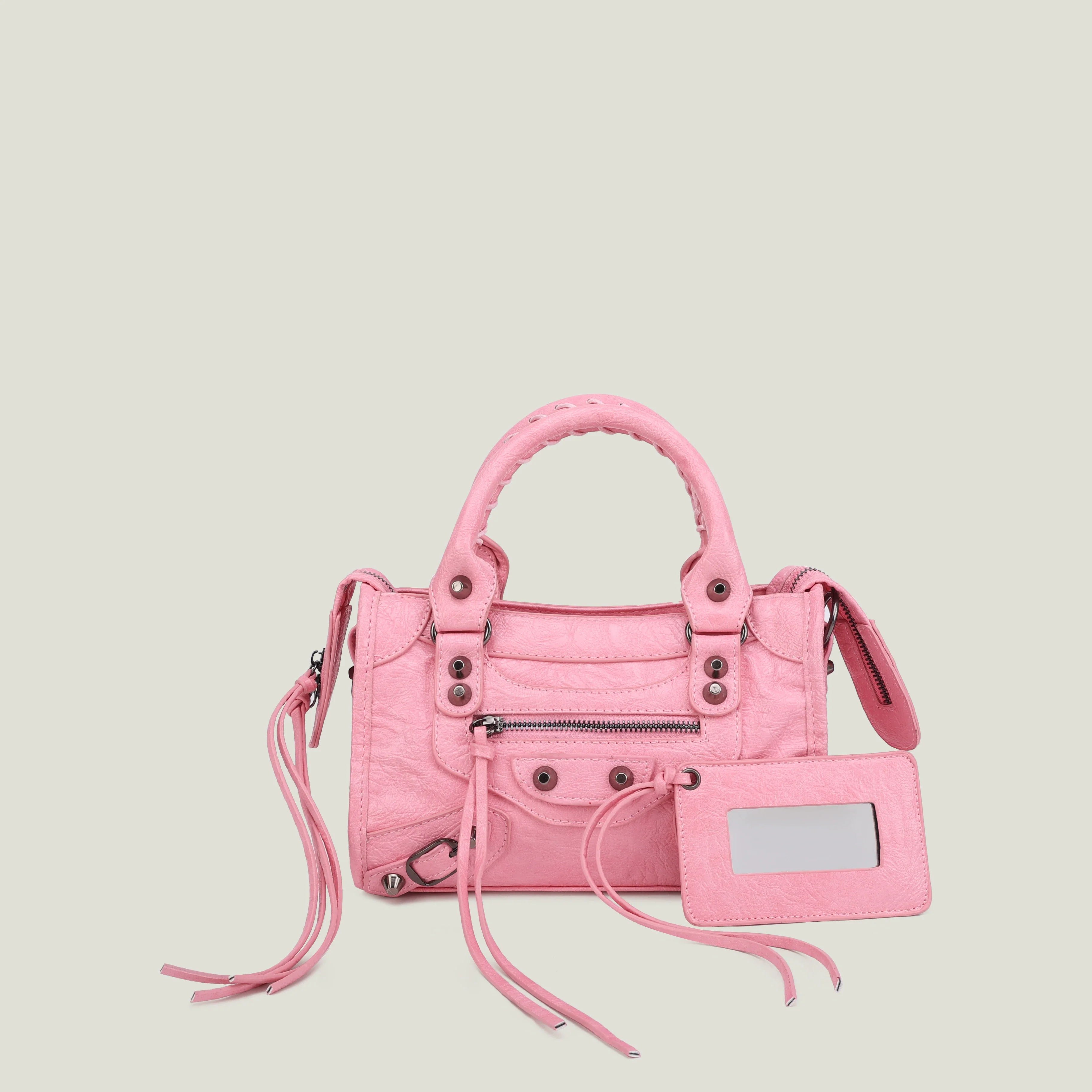 Women's PU Leather Duffel Bag with Crossbody Strap