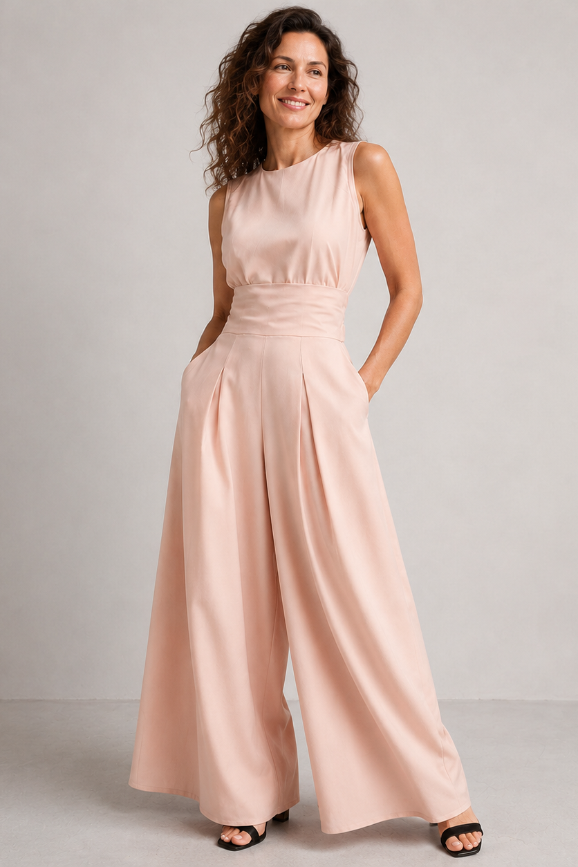 Combinaison pour femme à col montant et jambes larges