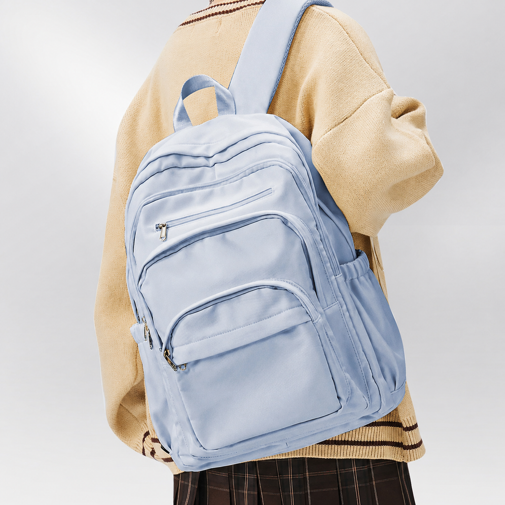 Women's Backpack in Oxford Fabric with Multiple Pockets for Autumn Everyday Use