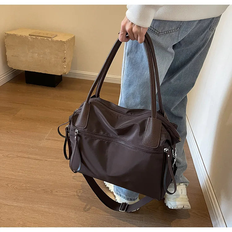 Women's Shoulder Bag in Nylon with Adjustable Strap for Autumn Everyday Use