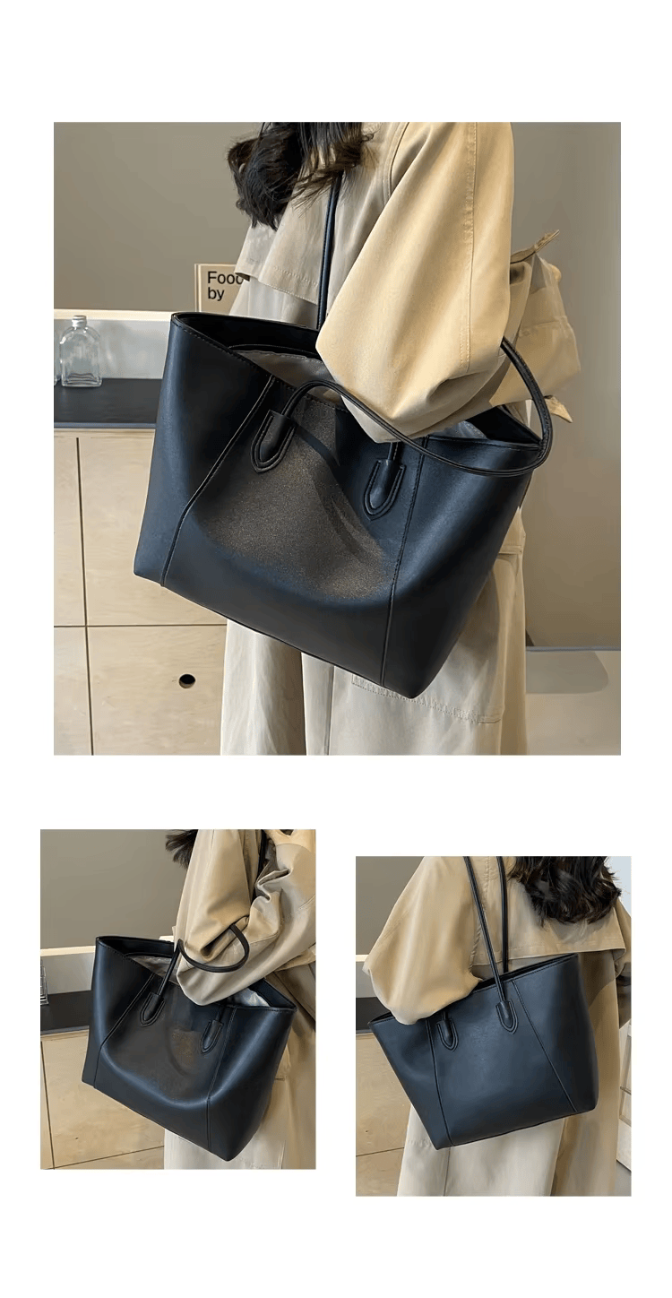 Women's Tote Bag in PU Leather for Autumn Work & Everyday Use