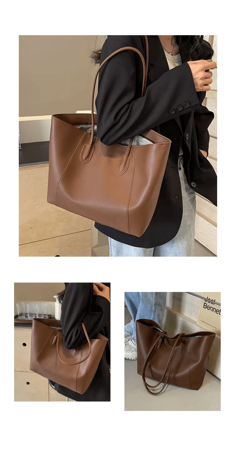Women's Tote Bag in PU Leather for Autumn Work & Everyday Use