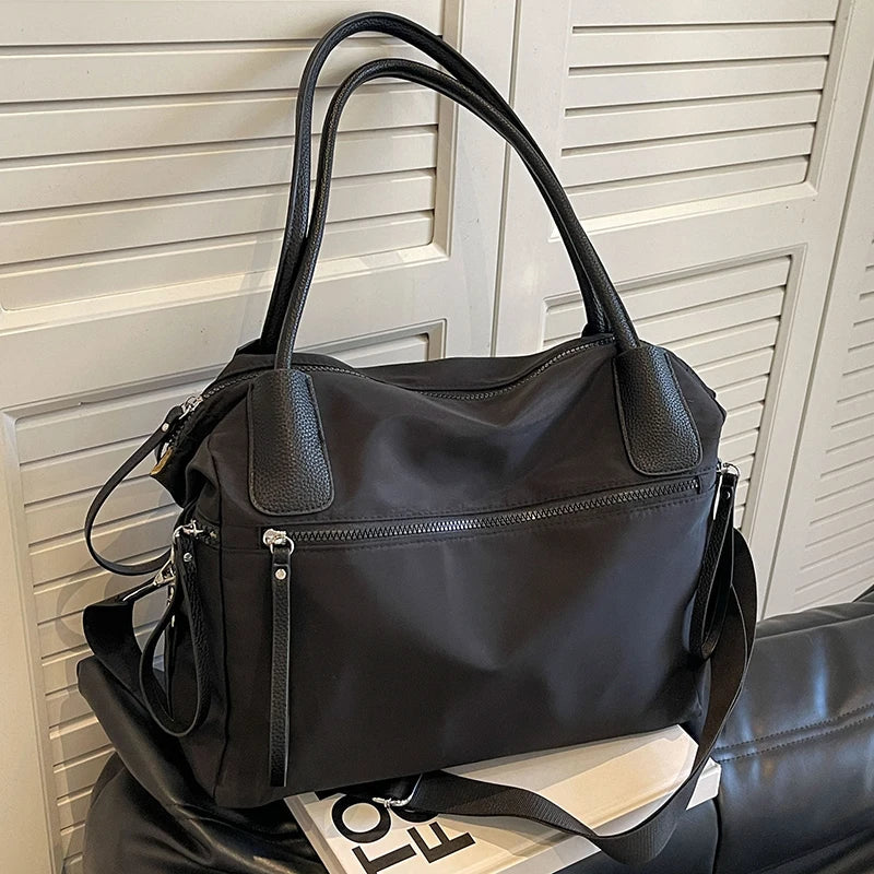 Women's Shoulder Bag in Nylon with Adjustable Strap for Autumn Everyday Use
