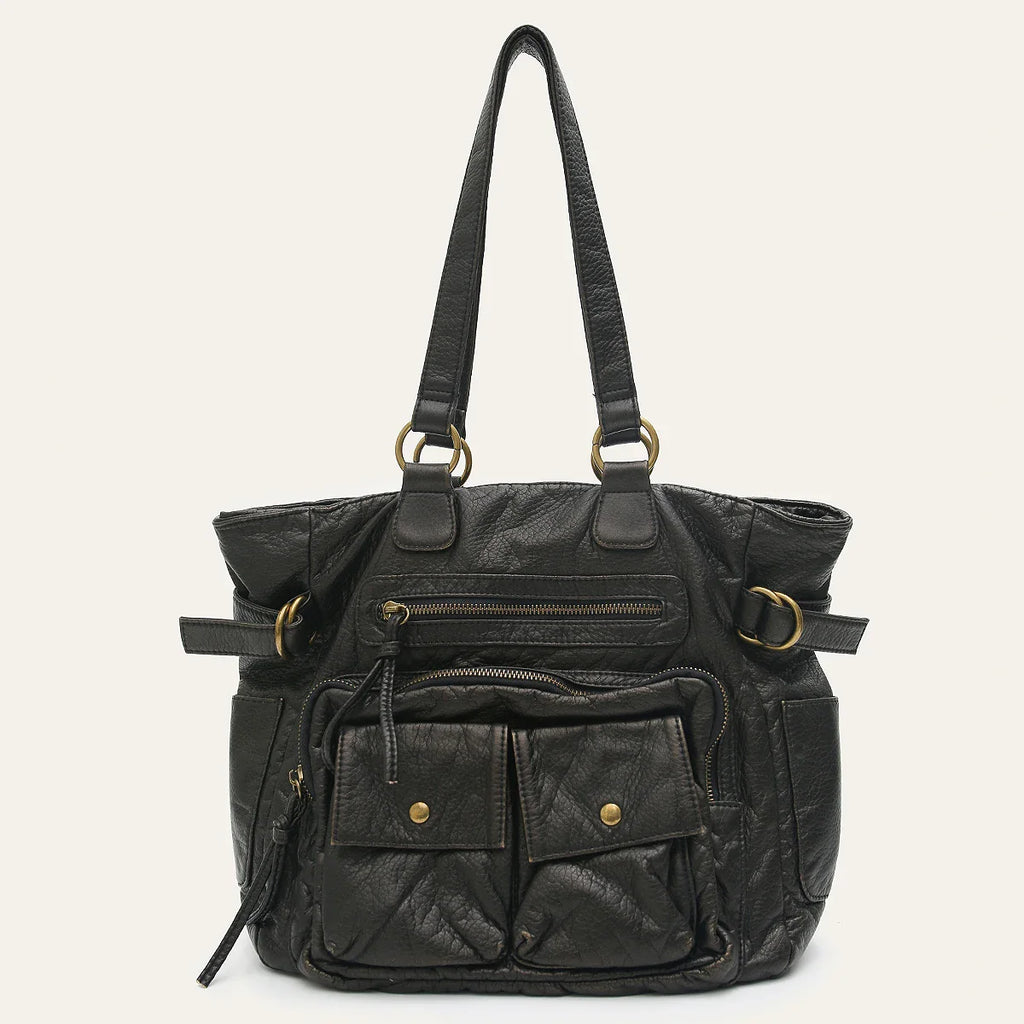 Women's Tote Bag in PU Leather with Multiple Pockets for Autumn Everyday Use