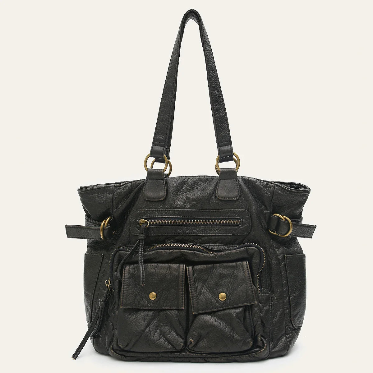 Women's Tote Bag in PU Leather with Multiple Pockets for Autumn Everyday Use