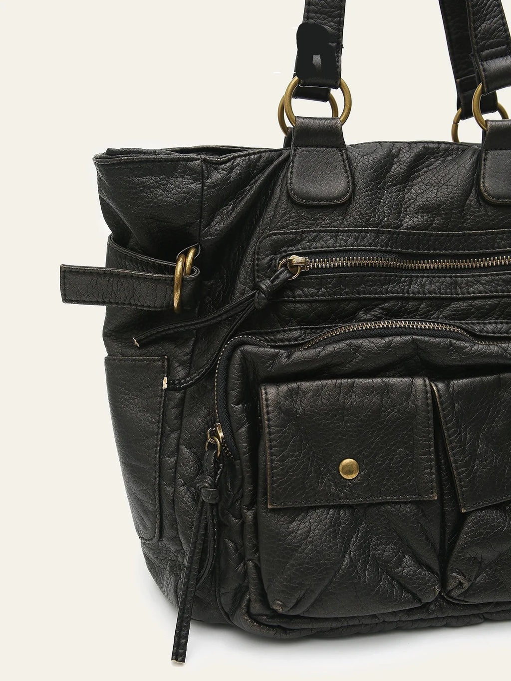 Women's Tote Bag in PU Leather with Multiple Pockets for Autumn Everyday Use