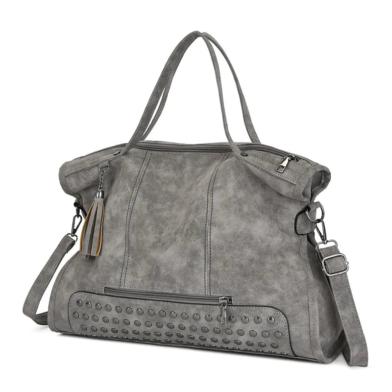 Women's Tote Bag in PU Leather with Crossbody Strap for Autumn Everyday Use