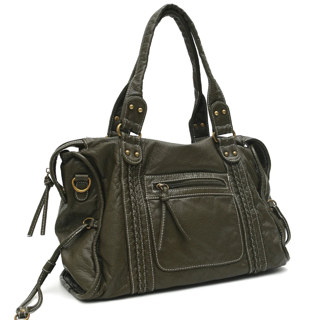 Sac à bandoulière en cuir avec détail de bride à boucle