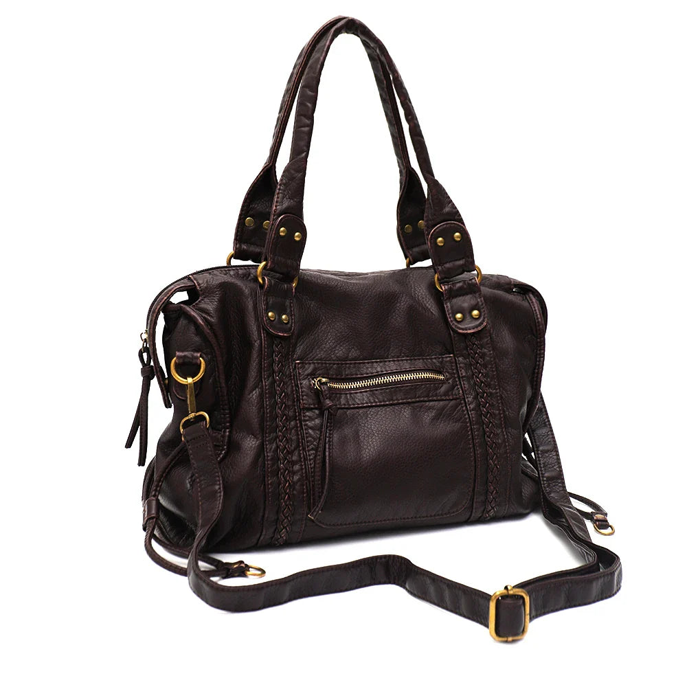 Women's PU Leather Shoulder Bag with Adjustable Strap for Autumn Everyday Use