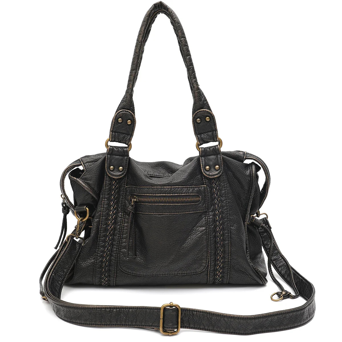 Women's PU Leather Shoulder Bag with Adjustable Strap for Autumn Everyday Use