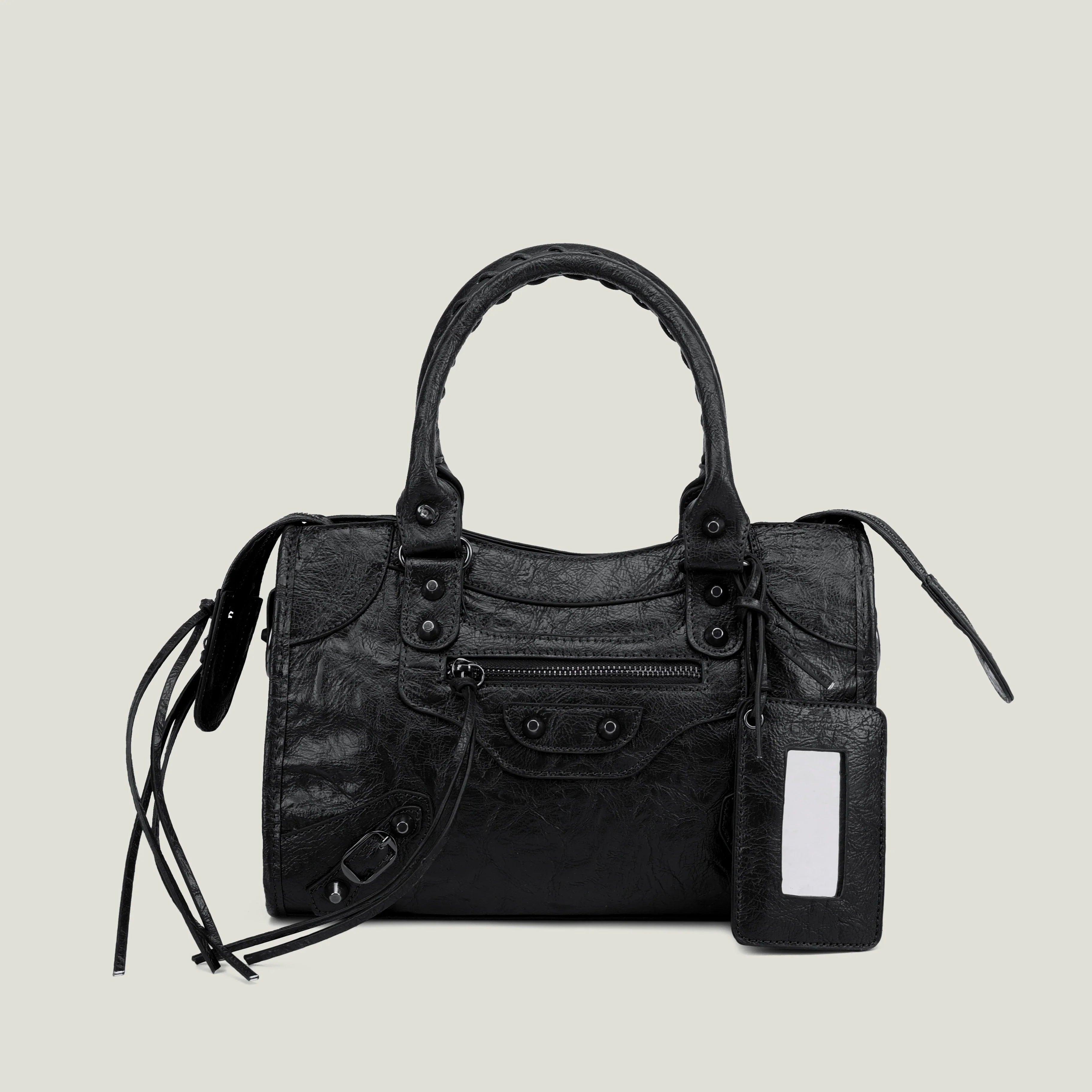 Women's PU Leather Duffel Bag with Crossbody Strap