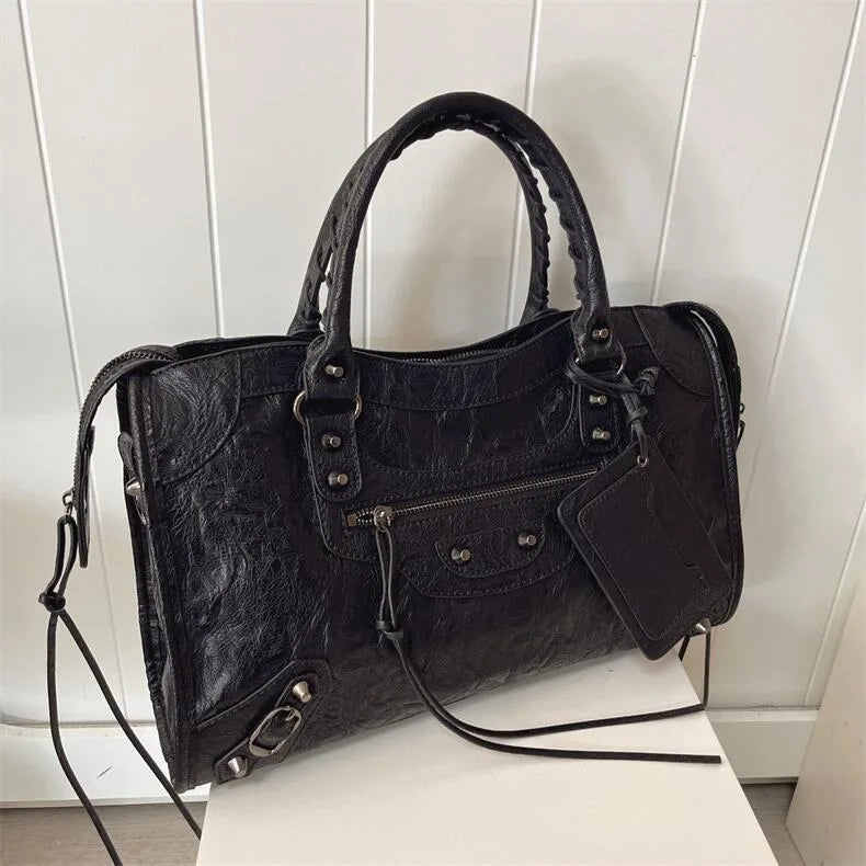 Women's PU Leather Duffel Bag with Crossbody Strap
