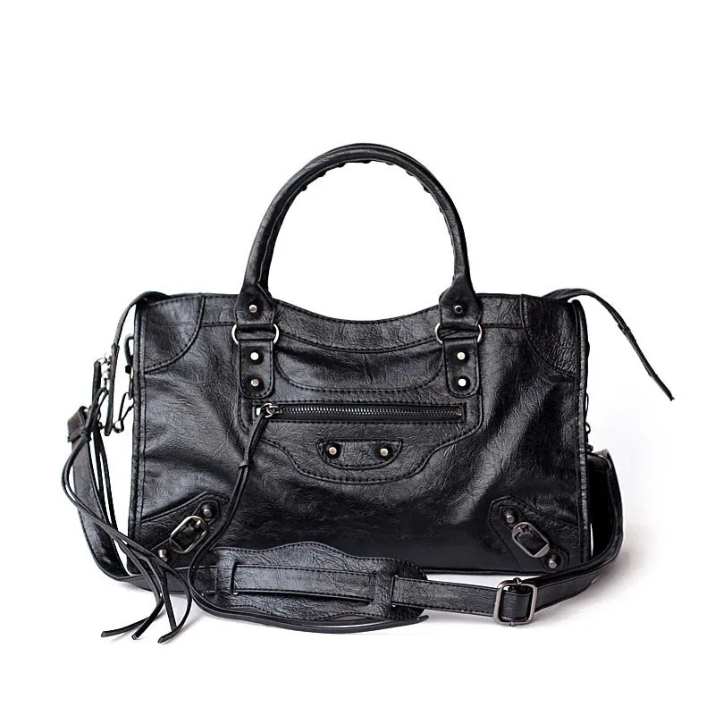 Women's PU Leather Duffel Bag with Crossbody Strap