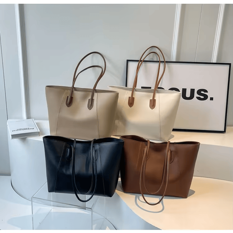 Women's Tote Bag in PU Leather for Autumn Work & Everyday Use