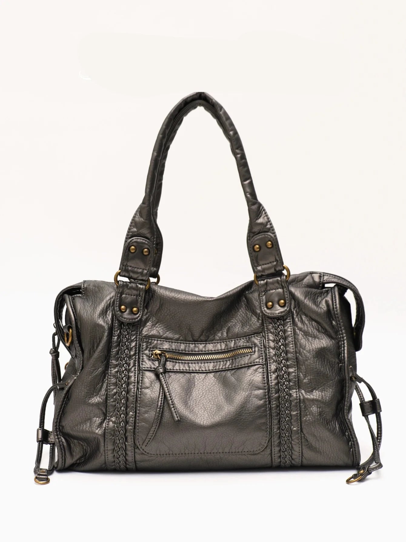 Women's PU Leather Shoulder Bag with Adjustable Strap for Autumn Everyday Use