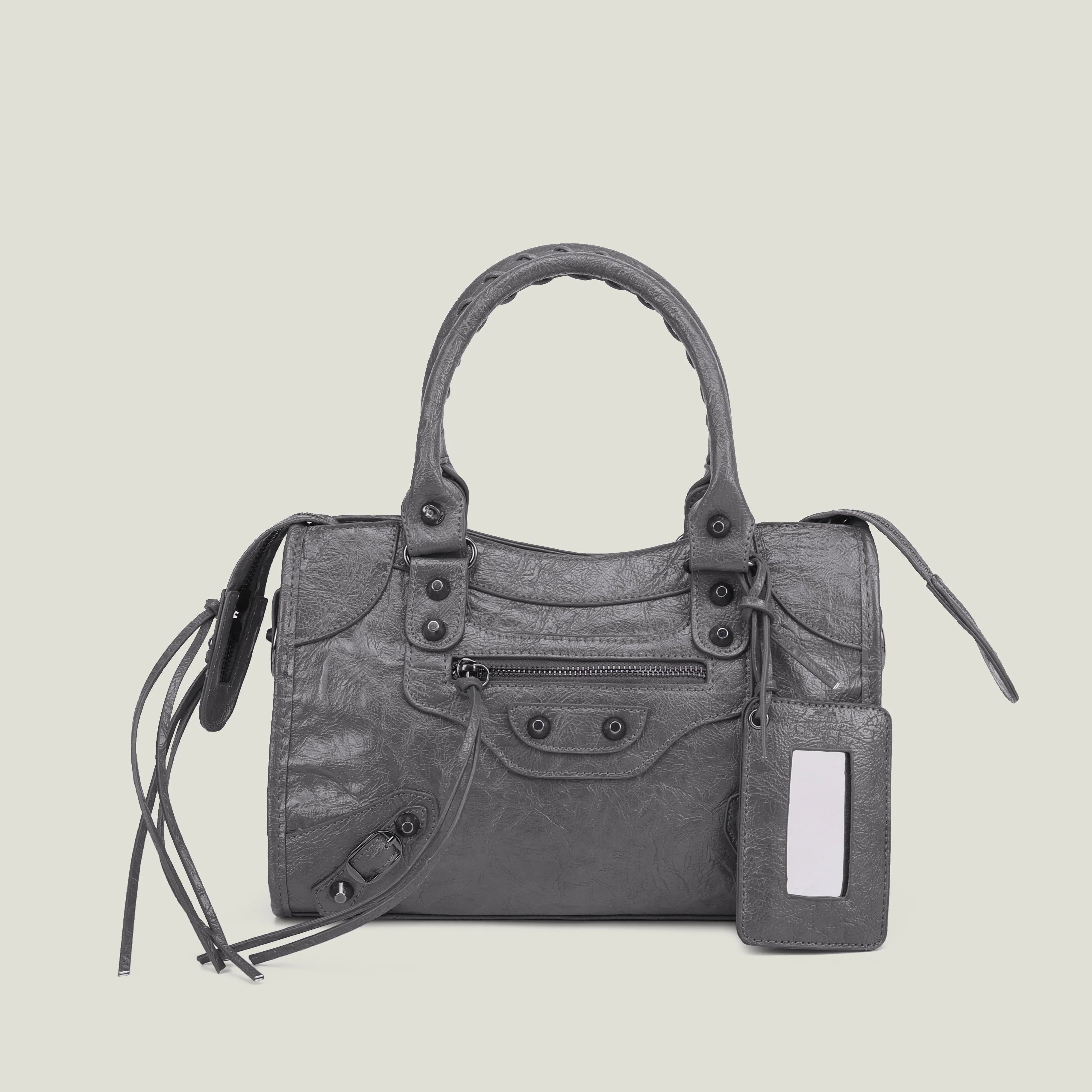 Women's PU Leather Duffel Bag with Crossbody Strap