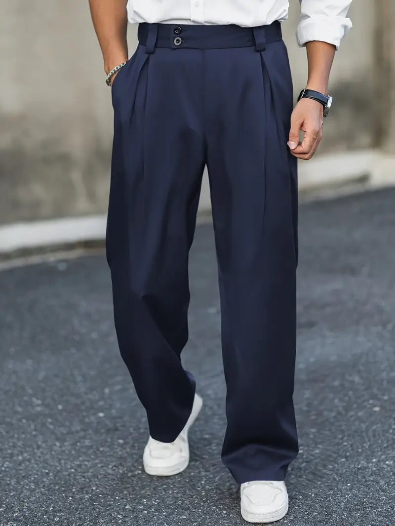 Men's Relaxed Fit Pleated Trousers
