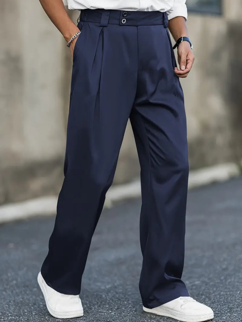 Men's Relaxed Fit Pleated Trousers