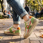 Baskets rétro basses pour homme avec empiècements contrastants