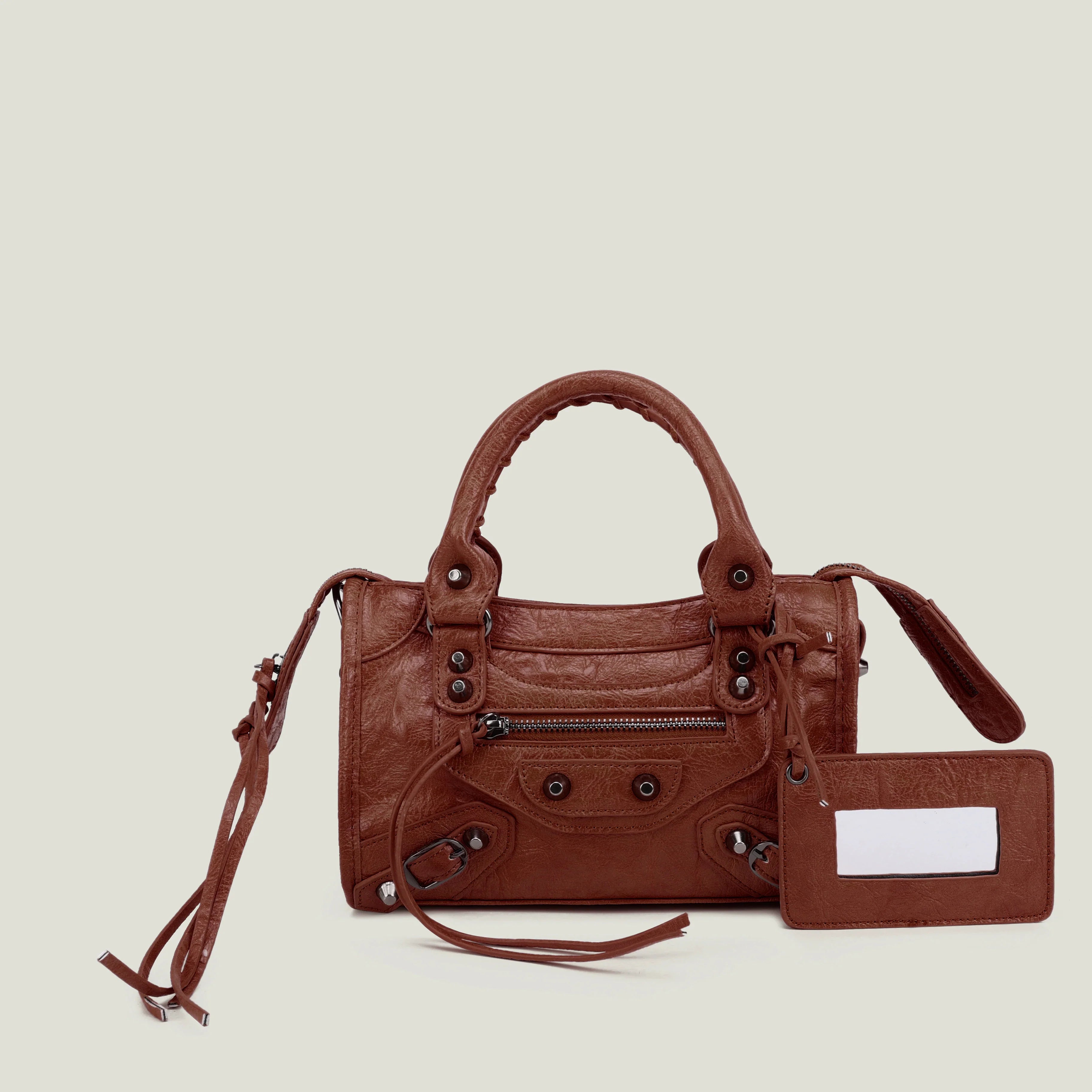 Women's PU Leather Duffel Bag with Crossbody Strap