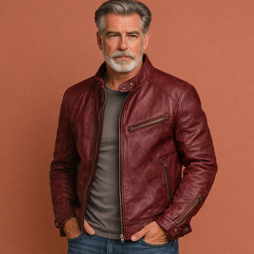 Veste homme à col montant | Vêtement d'extérieur chic décontracté