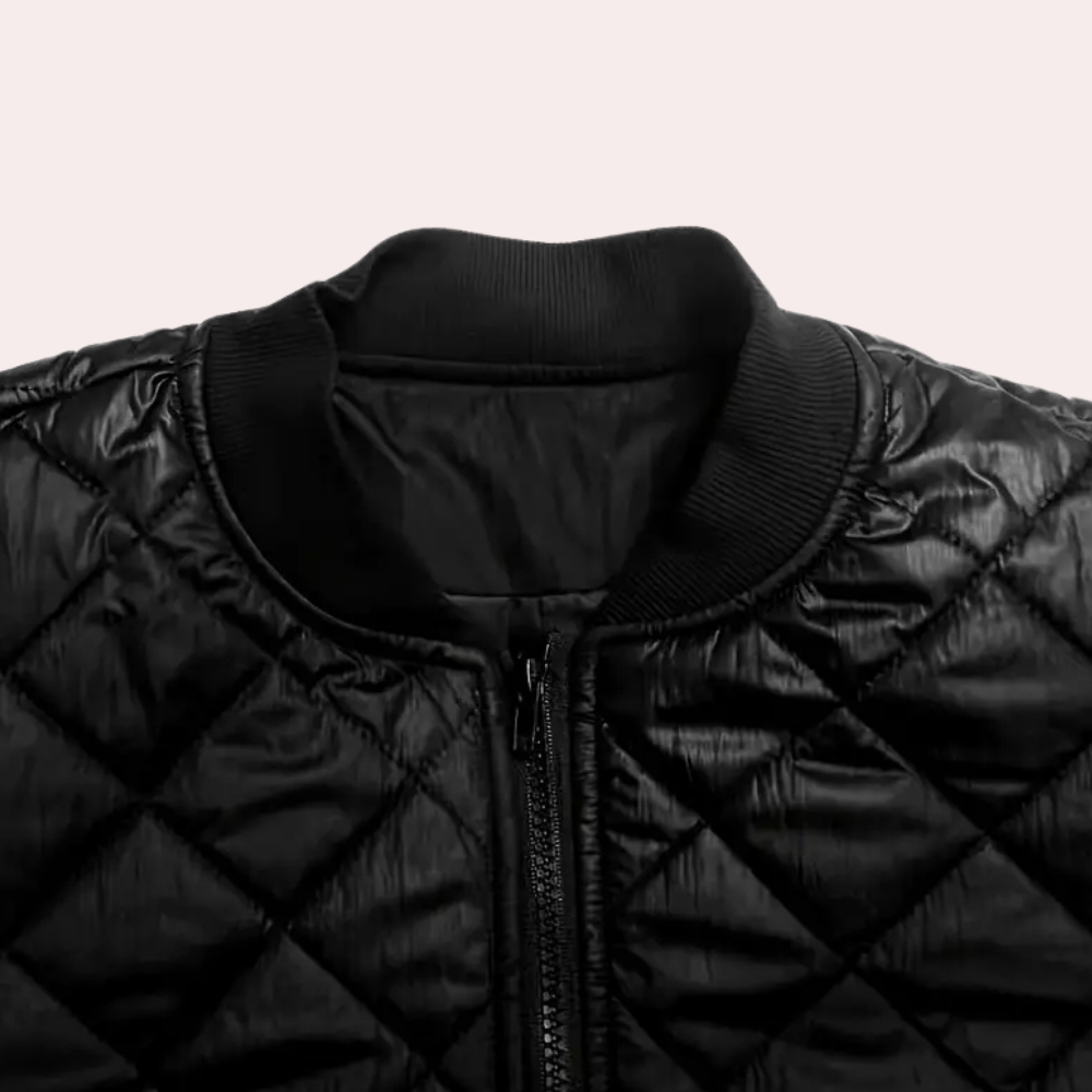 Women’s Quilted Bomber Jacket with Sequin Wing Detail