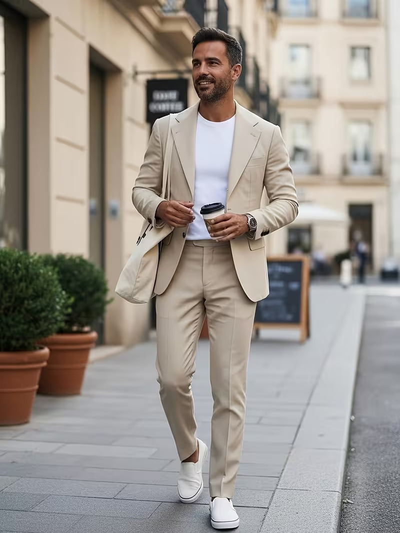 Men's Slim Fit Two-Piece Suit Set