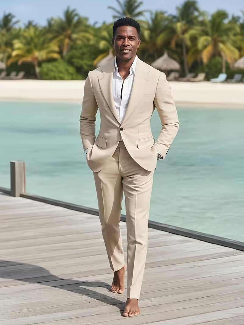 Men's Slim Fit Two-Piece Suit Set