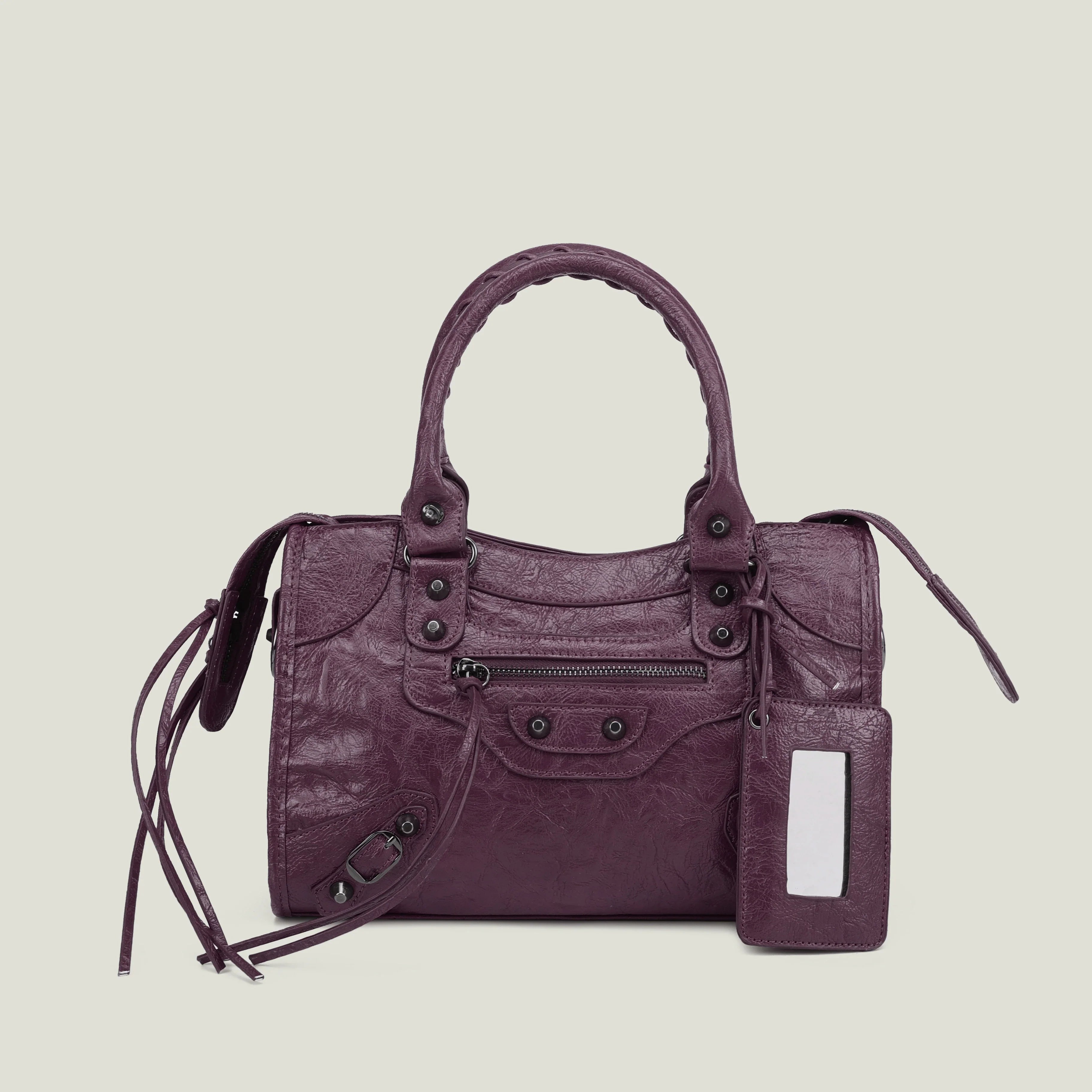 Women's PU Leather Duffel Bag with Crossbody Strap
