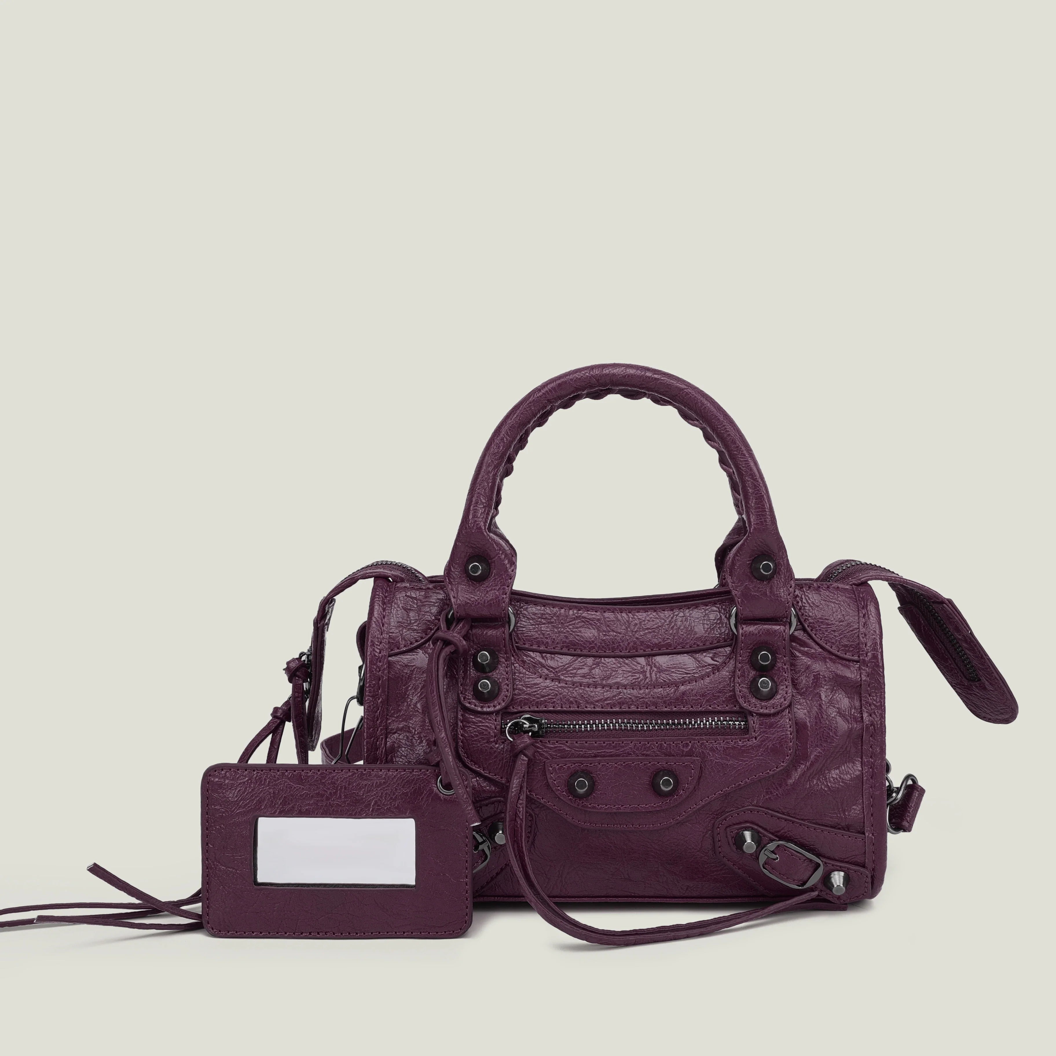 Women's PU Leather Duffel Bag with Crossbody Strap