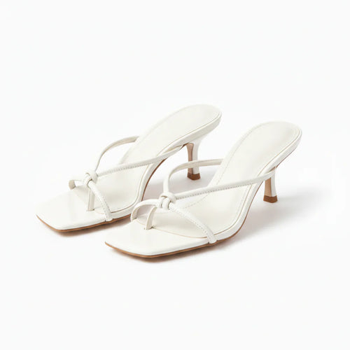 Sandales mules à talon avec bride nouée