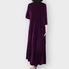 Robe longue en velours à manches longues pour femme