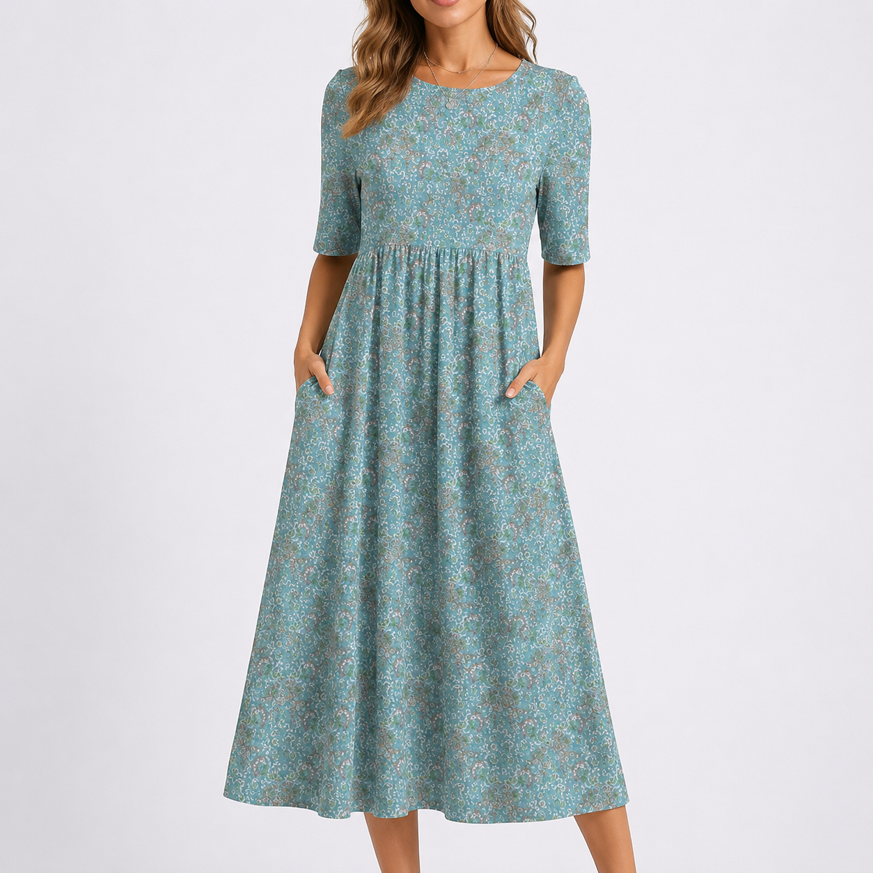 Women's Cotton Midi Dress for Summer