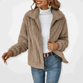 Women's Teddy Fleece Zip-Up Collar Jacket
