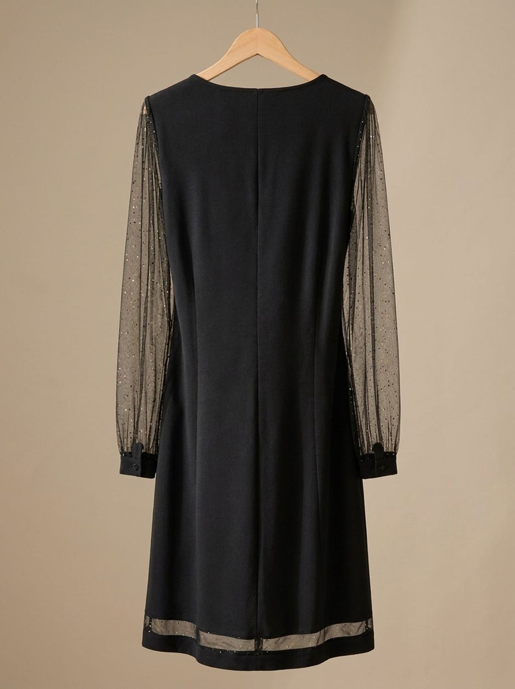 Women's Christmas Party Dress with Glitter Mesh Sleeves