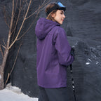 Veste de ski 3-en-1 pour femme avec capuche et doublure en polaire