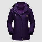 Veste de ski 3-en-1 pour femme avec capuche et doublure en polaire