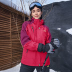 Veste de ski 3-en-1 pour femme avec capuche et doublure en polaire