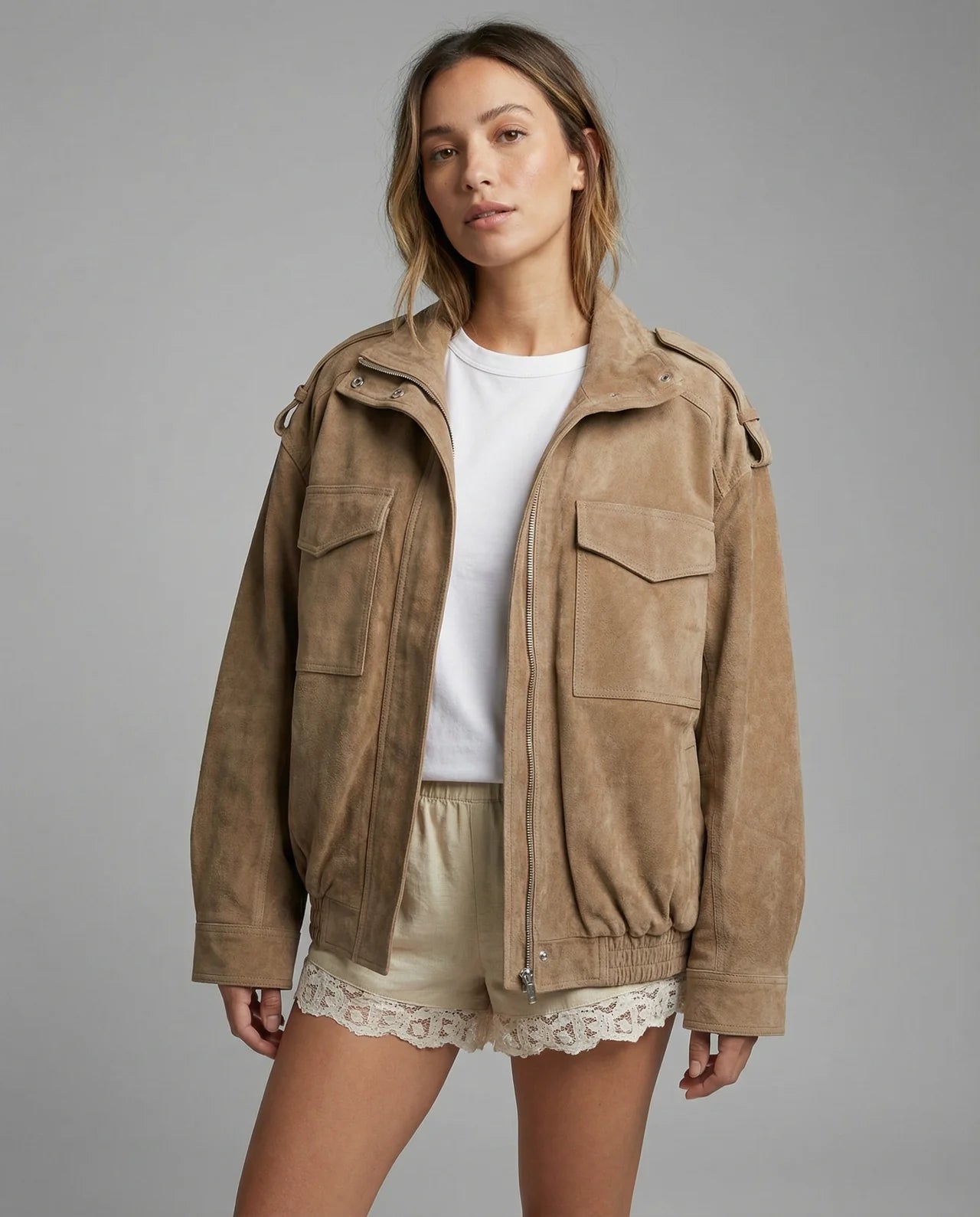 Women’s Relaxed Utility Bomber Jacket